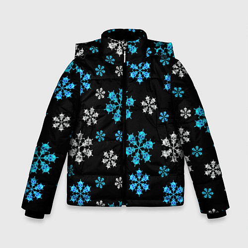 Зимняя куртка для мальчика Снежинки Черепа черный / 3D-Черный – фото 1