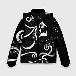 Куртка зимняя для мальчика ТАТУИРОВКА ДРАКЕНА WHITE AND BLACK, цвет: 3D-светло-серый
