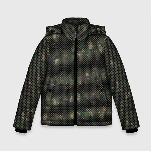 Зимняя куртка для мальчика Камуфляж: лесной / 3D-Черный – фото 1