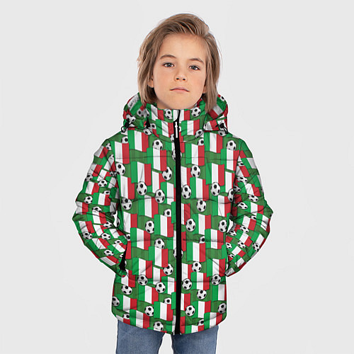 Зимняя куртка для мальчика Италия футбол / 3D-Красный – фото 3