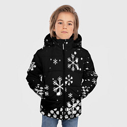 Куртка зимняя для мальчика Чёрный клевер снежинки, цвет: 3D-светло-серый — фото 2