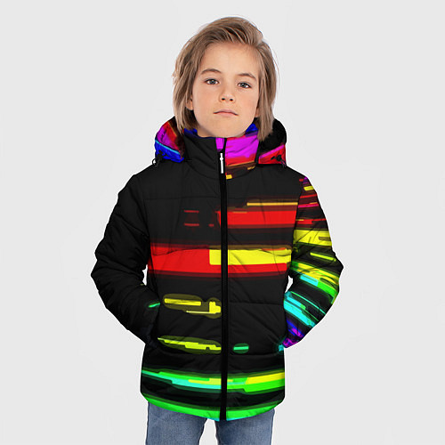 Зимняя куртка для мальчика Color fashion glitch / 3D-Красный – фото 3