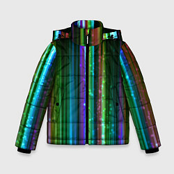 Куртка зимняя для мальчика Свет неоновой радуги, цвет: 3D-светло-серый
