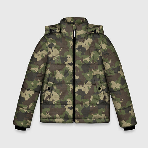 Зимняя куртка для мальчика Камуфляж для Леса / 3D-Черный – фото 1
