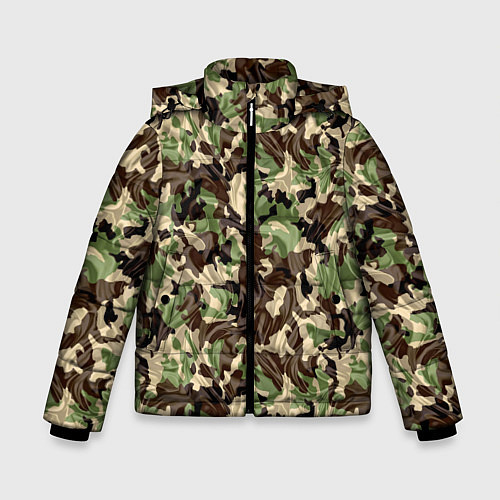 Зимняя куртка для мальчика Мятый Камуфляж / 3D-Черный – фото 1