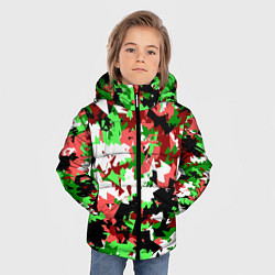 Куртка зимняя для мальчика Красно-зеленый камуфляж, цвет: 3D-светло-серый — фото 2
