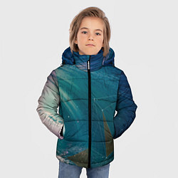 Куртка зимняя для мальчика Геометрия на волне, цвет: 3D-черный — фото 2