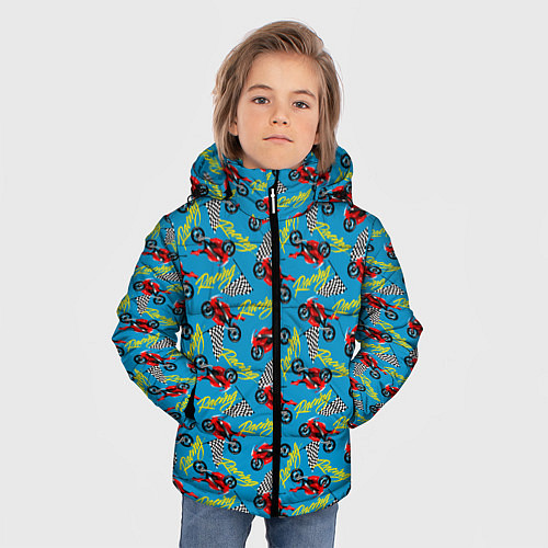 Зимняя куртка для мальчика Racing гонки / 3D-Красный – фото 3