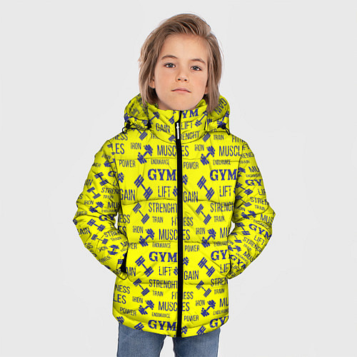 Зимняя куртка для мальчика GYM Спортзал / 3D-Светло-серый – фото 3