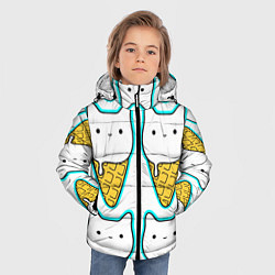 Куртка зимняя для мальчика Гигантские коты мороженое, цвет: 3D-светло-серый — фото 2