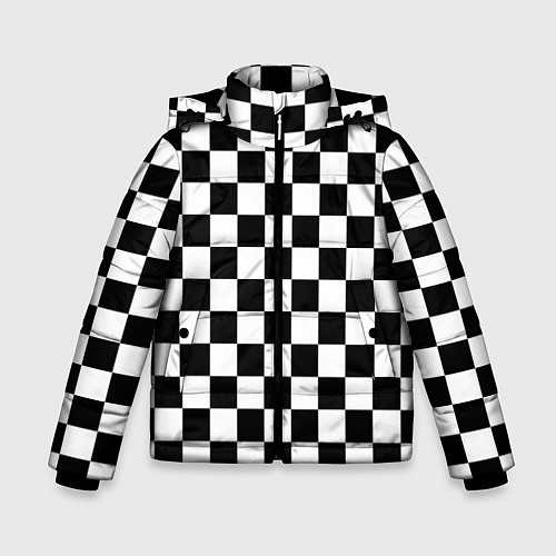 Зимняя куртка для мальчика Chess Squares Cubes / 3D-Черный – фото 1