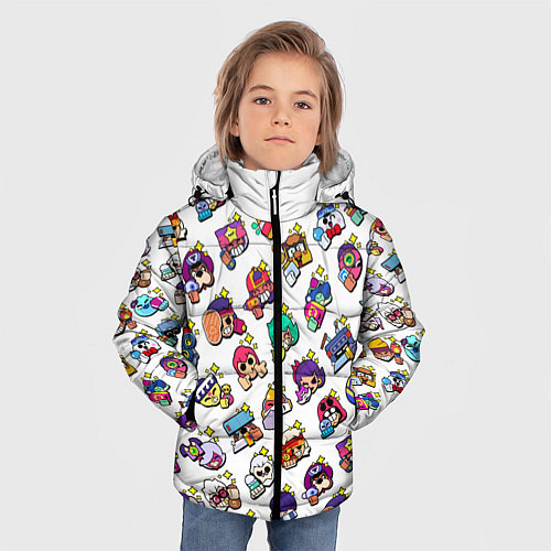 Зимняя куртка для мальчика Особые редкие значки Бравл Пины Бравл Старс Brawl / 3D-Красный – фото 3