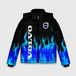 Куртка зимняя для мальчика Volvo размытый огонь, цвет: 3D-светло-серый
