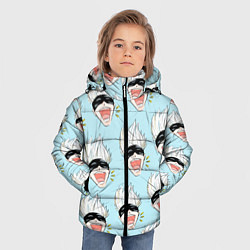 Куртка зимняя для мальчика Узор с Сатору, цвет: 3D-светло-серый — фото 2