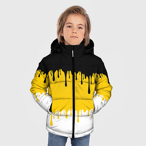 Зимняя куртка для мальчика Российская Империя потёки / 3D-Светло-серый – фото 3