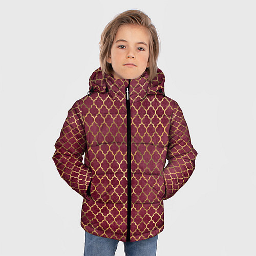 Зимняя куртка для мальчика Gold & Red pattern / 3D-Красный – фото 3
