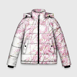 Куртка зимняя для мальчика Розовое цветение, цвет: 3D-светло-серый