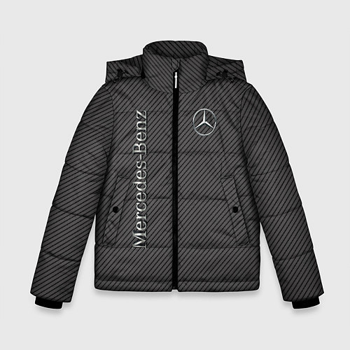 Зимняя куртка для мальчика Mercedes карбоновые полосы / 3D-Черный – фото 1