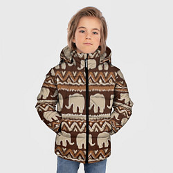 Куртка зимняя для мальчика Слоны паттерн, цвет: 3D-черный — фото 2
