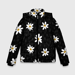 Куртка зимняя для мальчика Daisies Ромашки, цвет: 3D-черный