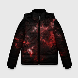 Куртка зимняя для мальчика Красный космос Red space, цвет: 3D-черный