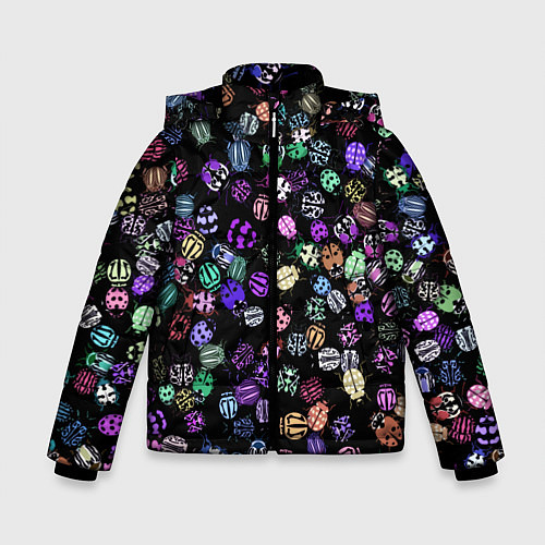 Зимняя куртка для мальчика Неоновые жуки / 3D-Черный – фото 1