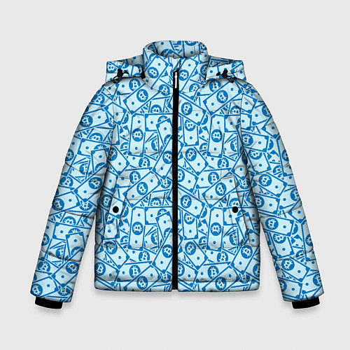 Зимняя куртка для мальчика Bitcoin деньги / 3D-Черный – фото 1