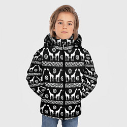 Куртка зимняя для мальчика Черно-белые Жирафы, цвет: 3D-светло-серый — фото 2