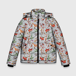 Куртка зимняя для мальчика Лисы и лесные ягоды, цвет: 3D-черный