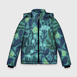 Куртка зимняя для мальчика Запутанные растения, цвет: 3D-светло-серый