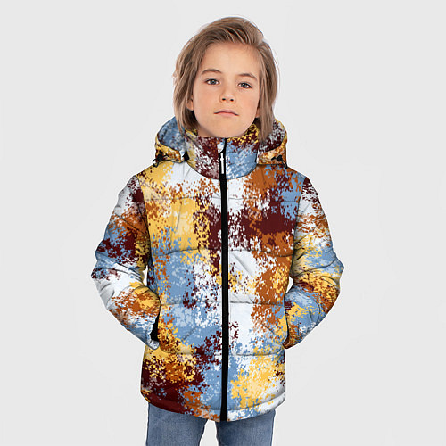 Зимняя куртка для мальчика Камуфляж Василиск Капель / 3D-Красный – фото 3