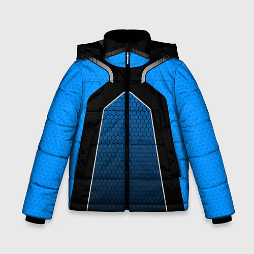 Зимняя куртка для мальчика ТЕХНОЛОГИЧЕСКАЯ БРОНЯ СИНЯЯ / 3D-Черный – фото 1
