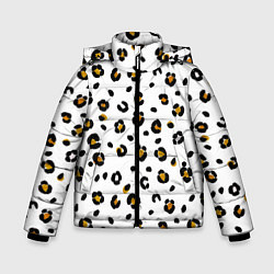 Куртка зимняя для мальчика Пятна леопарда leopard spots, цвет: 3D-черный