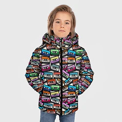 Куртка зимняя для мальчика Ретро Музыка Аудиокассеты, цвет: 3D-светло-серый — фото 2