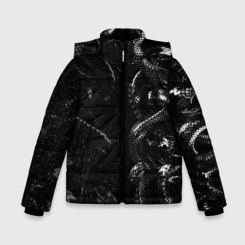 Зимняя куртка для мальчика Змеиный Паттерн Snake Black / 3D-Черный – фото 1