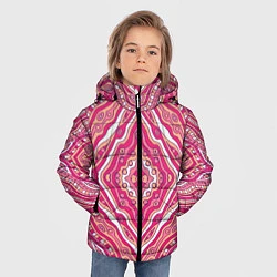 Куртка зимняя для мальчика Абстракция Узор розового цвета, цвет: 3D-красный — фото 2