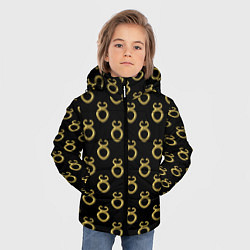 Куртка зимняя для мальчика Символ тельца, металл с эффектом 3d Паттерн, цвет: 3D-черный — фото 2