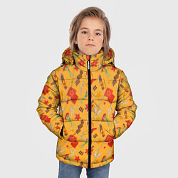 Куртка зимняя для мальчика Георгиевская ленточка, Вечный огонь, цветок, медал, цвет: 3D-красный — фото 2