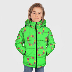Куртка зимняя для мальчика ГЕРБАРИЙ ИЗ ЛИСТЬЕВ, цвет: 3D-светло-серый — фото 2