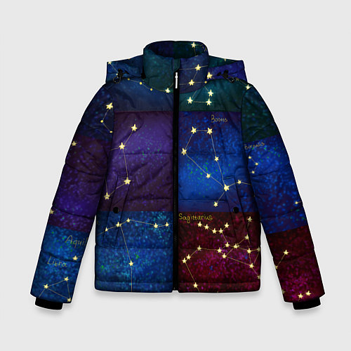 Зимняя куртка для мальчика Созвездия Северного полушария летом / 3D-Черный – фото 1