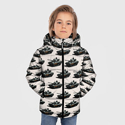 Куртка зимняя для мальчика Танки Паттерн, цвет: 3D-черный — фото 2