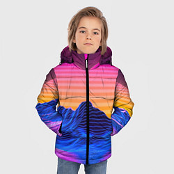 Куртка зимняя для мальчика РЕТРО НЕОН CYBERPUNK, цвет: 3D-черный — фото 2