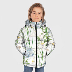 Куртка зимняя для мальчика Цветы Утонченные и Яркие, цвет: 3D-черный — фото 2