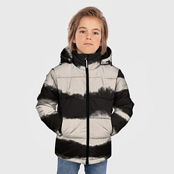 Куртка зимняя для мальчика Коричневый принт тай-дай полосы, цвет: 3D-светло-серый — фото 2