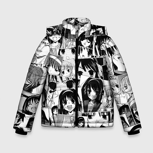 Зимняя куртка для мальчика Харухи Судзумия паттерн / 3D-Черный – фото 1