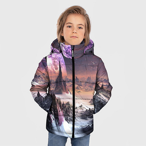 Зимняя куртка для мальчика Cosmic fantasy art / 3D-Красный – фото 3