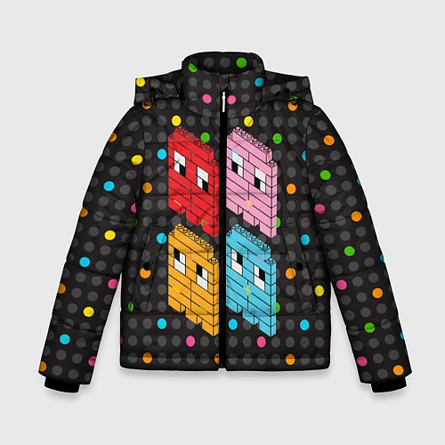Зимняя куртка для мальчика Pac-man пиксели / 3D-Черный – фото 1