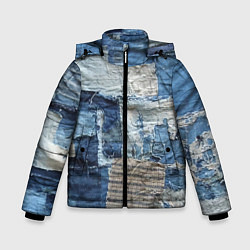 Куртка зимняя для мальчика Пэчворк Рваная ткань Hype, цвет: 3D-черный