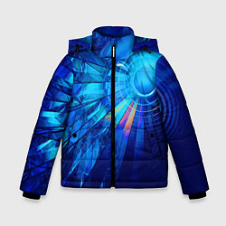 Куртка зимняя для мальчика Неоновый фрактальный хвост кометы Абстракция Neon, цвет: 3D-красный