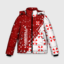 Куртка зимняя для мальчика Resident Evil Umbrella Corporation паттерн, цвет: 3D-светло-серый